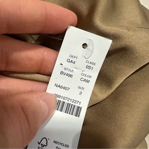 j crew Gwyneth slip dress in luster charmeuse camel - Picture 6 of 6